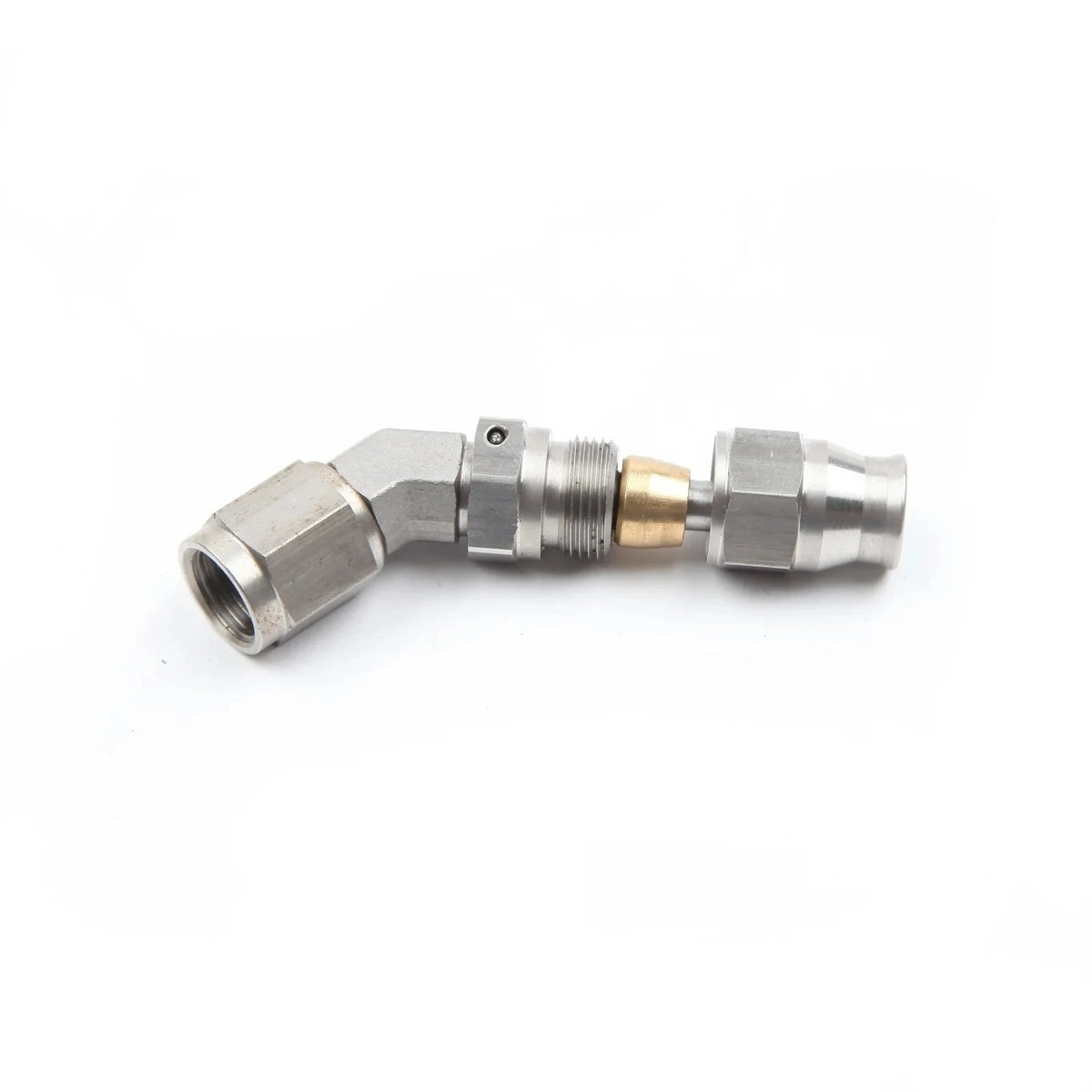 45 degree stainless PTFE hose end assembled