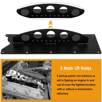 LS Engine Lift Plate Hoist Picker Cranet Lifting Plate Bracket for Chevy LS Series LSX LS LS1 LS2 LS3 LQ4 6.0 6.2 5.3 4.8 Gen 3 Tuck's Performance