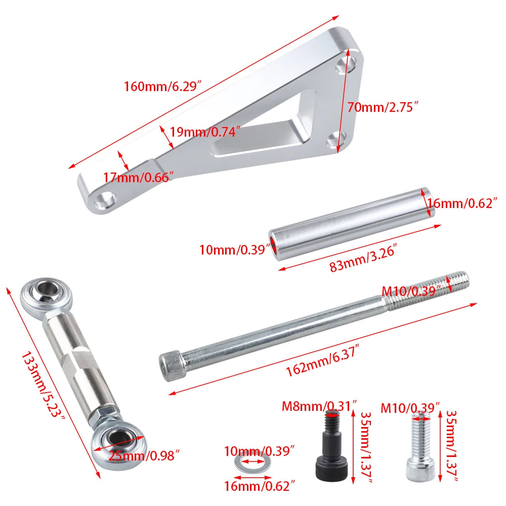 Small Block Chevy Alternator Bracket 551411 Style, Adjustable Kit for Long Water Pump 305 327 350 383 Tucks Performance