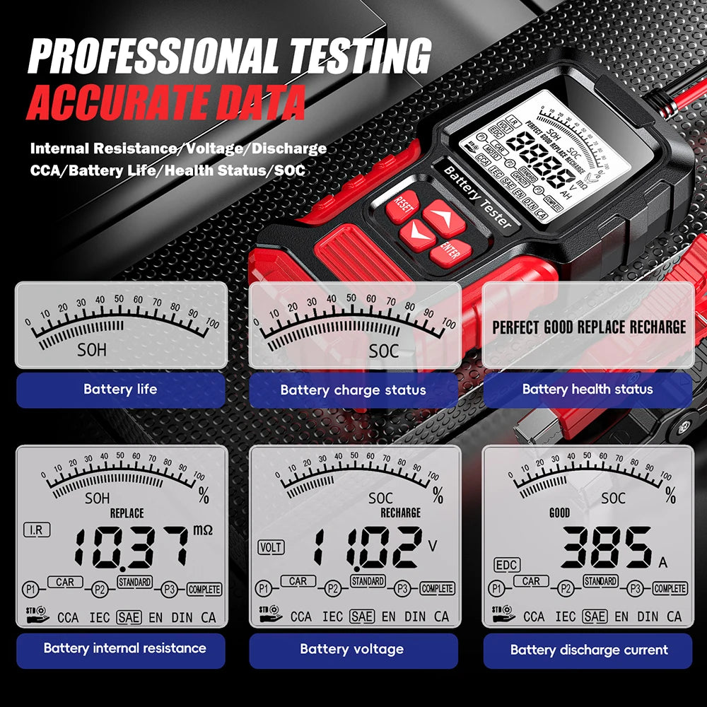 12V/24V LCD Battery Tester & Analyzer - product image 5