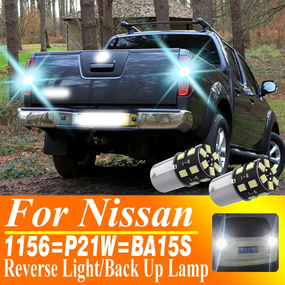 2pcs 1156 BA15S P21W Led Back Up Lamp Bulb Reverse LightFor Nissan Terrano X-Trail Navara NP300 D23 D40 Pathfinder 3 Almera 1 2 Tuck's Performance
