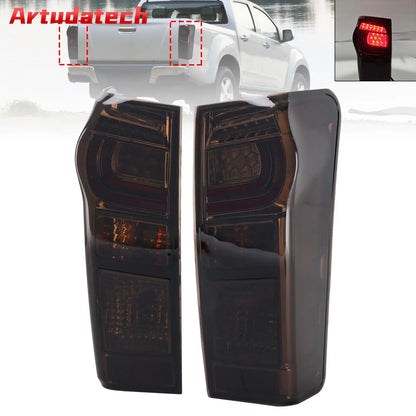 Pair of LED tail lights for Isuzu D-MAX 2012-2019, chrome housing