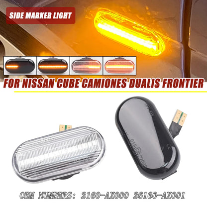 Car Dynamic Side Marker LED Turn Signal Light For Nissan Cube Z11 Tiida C11 Note E11 NE11 Micra K12 NP300 Navara D40 Qashqai J10 Tuck's Performance