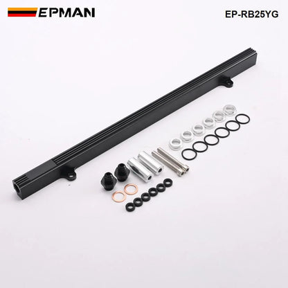 EPMAN Aluminium Billet Top Feed Injector Fuel Rail Turbo Kit Black High Quality For Nissan Skyline RB25 ECR33 EP-RB25YG Tuck's Performance