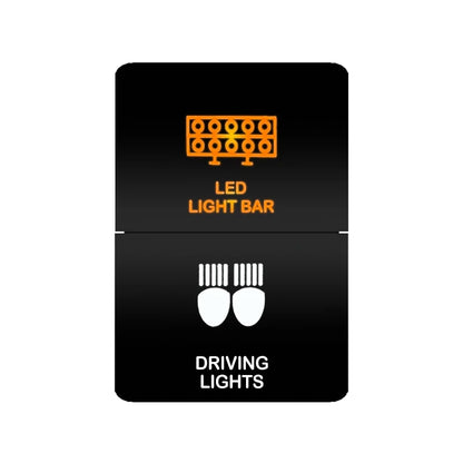 Car Push Switch Dual ON OFF Button Led Bar Roof Lights Fog Spot Driving Lights Button For Toyota 4Runner Hilux RAV4 Prado Camry Tuck's Performance