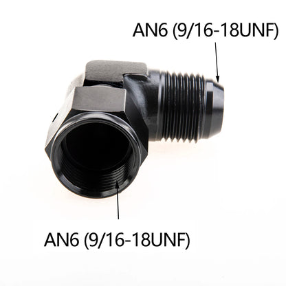 1Pc Aluminum AN6 AN8 AN10 Male To AN Female 90 Degree Swivel Coupler Union Apapters Fitting Fuel Oil Transformation Fittings Tuck's Performance