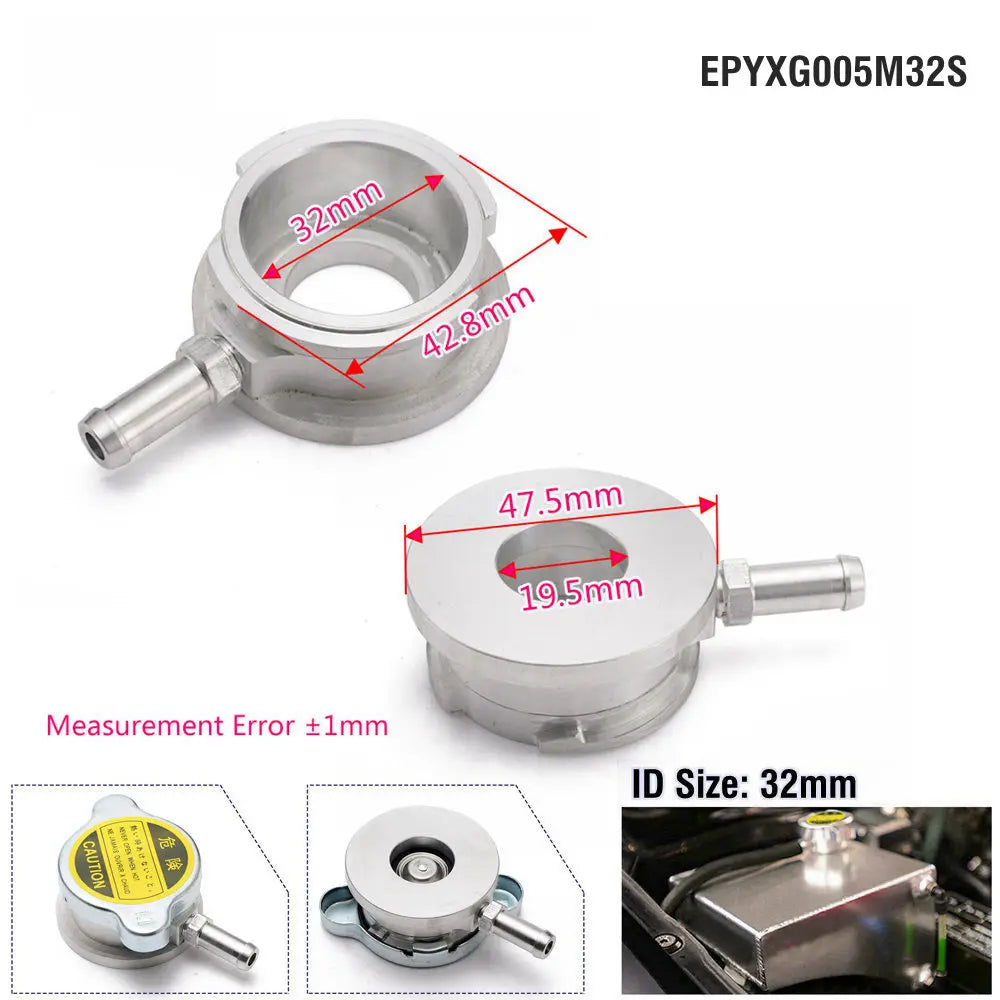 EPMAN Performance Aluminum Weld On Radiator Filler Neck 1.65" ID 41mm or 1.25" 32mm Radiator Inlet With Cap EPYXG005M Tuck's Performance