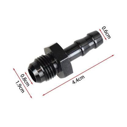 6AN Flare to 3/8" or to 5/16" Hose Barb Adapter Fittings, Aluminum Fuel Line Male 8AN to 1/2" Push On Barb Connector Black Tuck's Performance