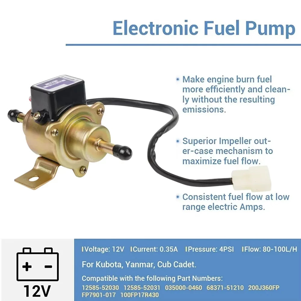 Universal Electric Car Fuel Pump Diesel Petrol 12V EP500-0 035000-0460 12585-52030 1258552031 EP500 FP-1010-G Tuck's Performance