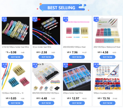 240pc Heat Shrink Ring & Spade Connector Kit product view 7