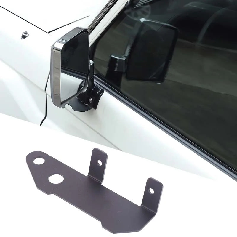 Left side mirror spotlight and antenna bracket for LandCruiser 70 Series