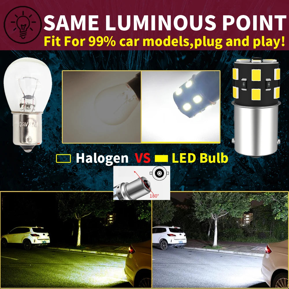 2pcs 1156 BA15S P21W Led Back Up Lamp Bulb Reverse LightFor Nissan Terrano X-Trail Navara NP300 D23 D40 Pathfinder 3 Almera 1 2 Tuck's Performance