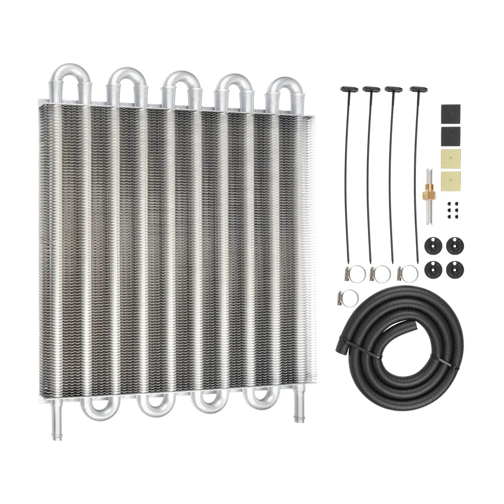 2 Row 4 Row 6 Row 8 Row 10Row 16Row Universal Remote Transmission Oil Cooler Auto-Manual Radiator Converter Aluminum Kit Tuck's Performance