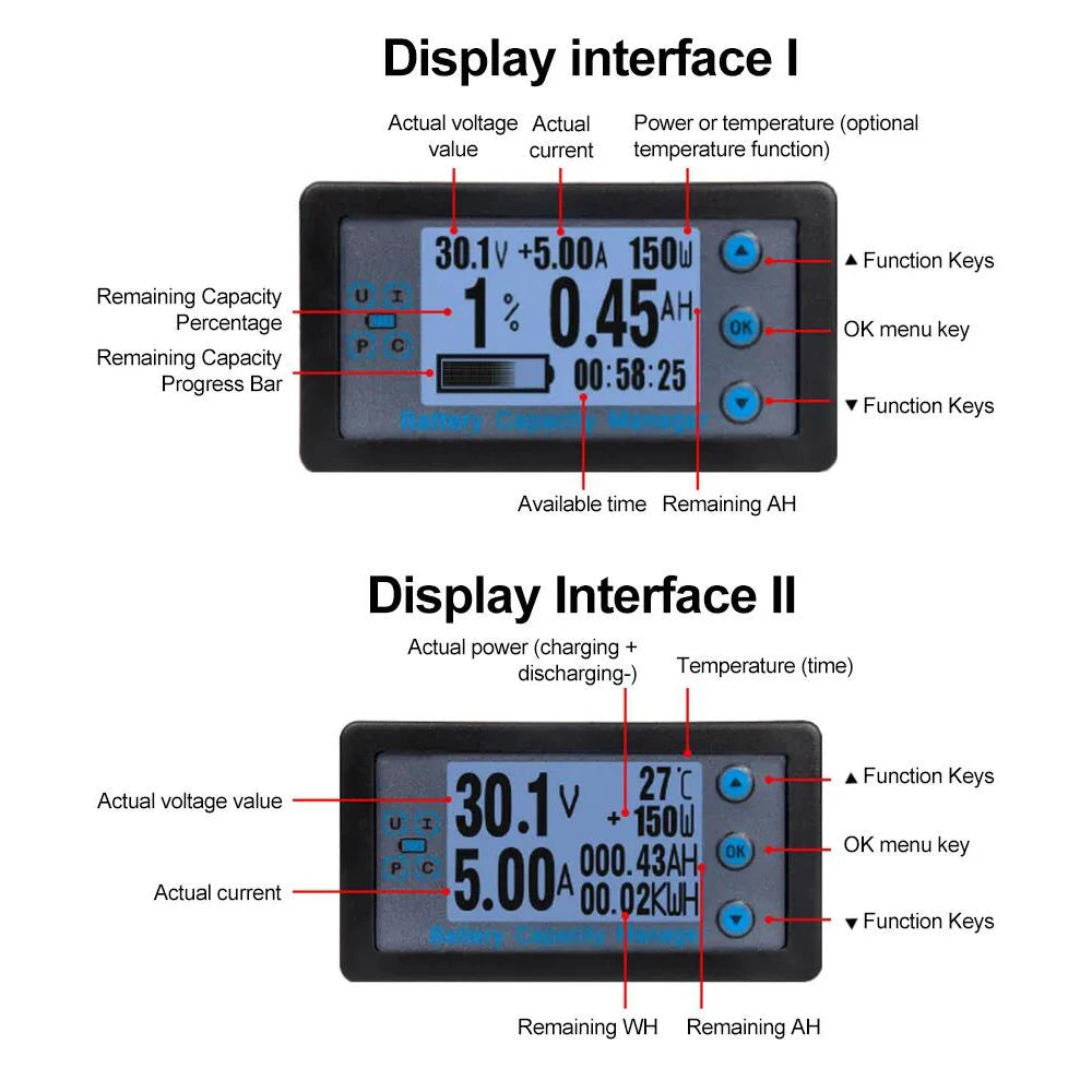 8V-120V Battery Coulomb Meter with 50A-500A Options image 2