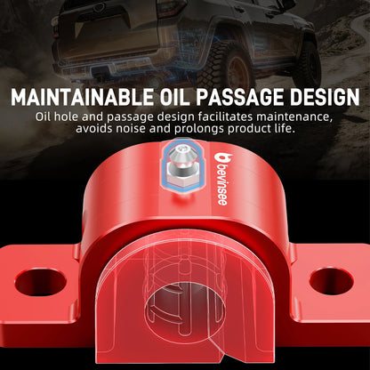 Red polyurethane bush in alloy bracket
