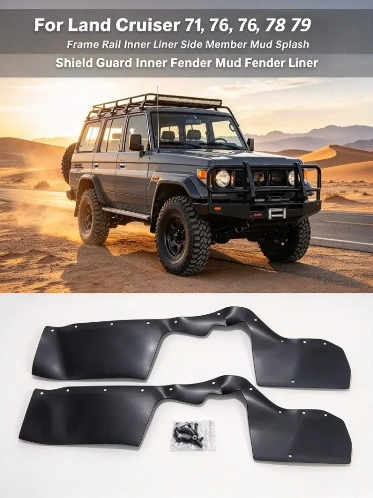 Toyota LandCruiser 70 Series chassis rail mud liners