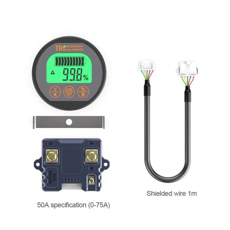 TR16 DC 8-100V Battery Tester 50A 100A 350A Battery Capacity Tester Digital Waterproof Ammeter Voltmeter with Memory Function Tuck's Performance