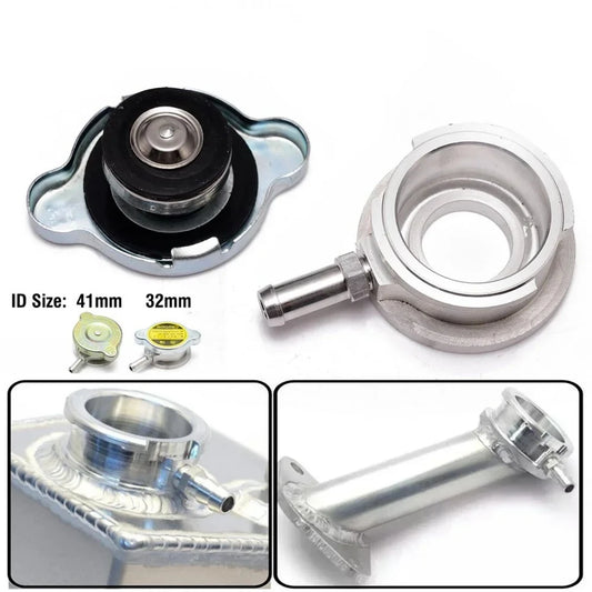 EPMAN Performance Aluminum Weld On Radiator Filler Neck 1.65" ID 41mm or 1.25" 32mm Radiator Inlet With Cap EPYXG005M Tuck's Performance