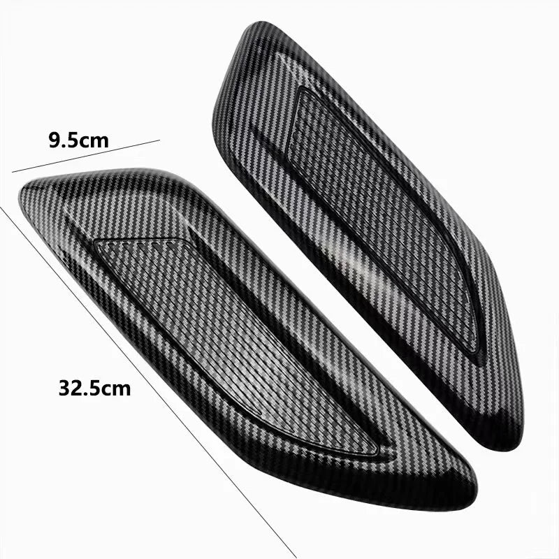 Carbon look stick-on bonnet side vent pair