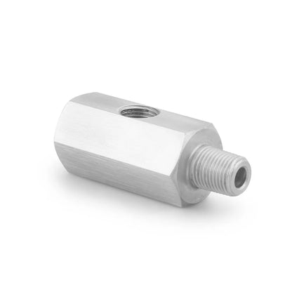 Oil Pressure Sensor Tee Adapter Turbo Supply Feed Line Gauge Female to 1/8 NPT Side Port Stainless Steel Hose T Fittings Tuck's Performance