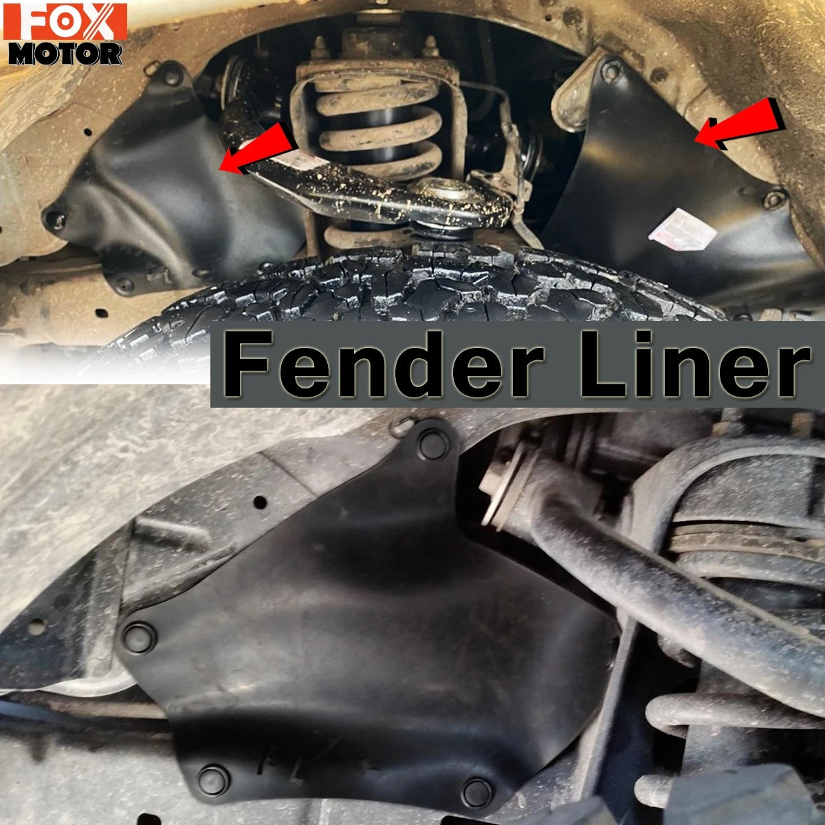 Four-piece EVA rubber fender seal set laid out with retaining clips