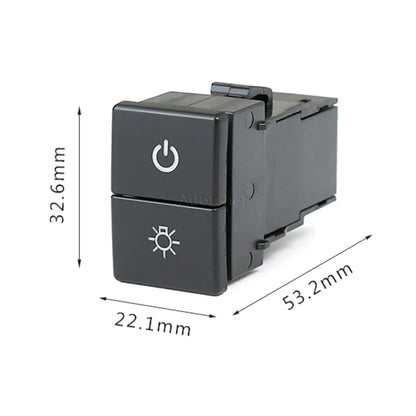1PC Car Dual Key Switch Dual Switch Radar Tailgate Power LED Headlight Switch Button for ISUZU D-MAX 21-23 Tuck's Performance