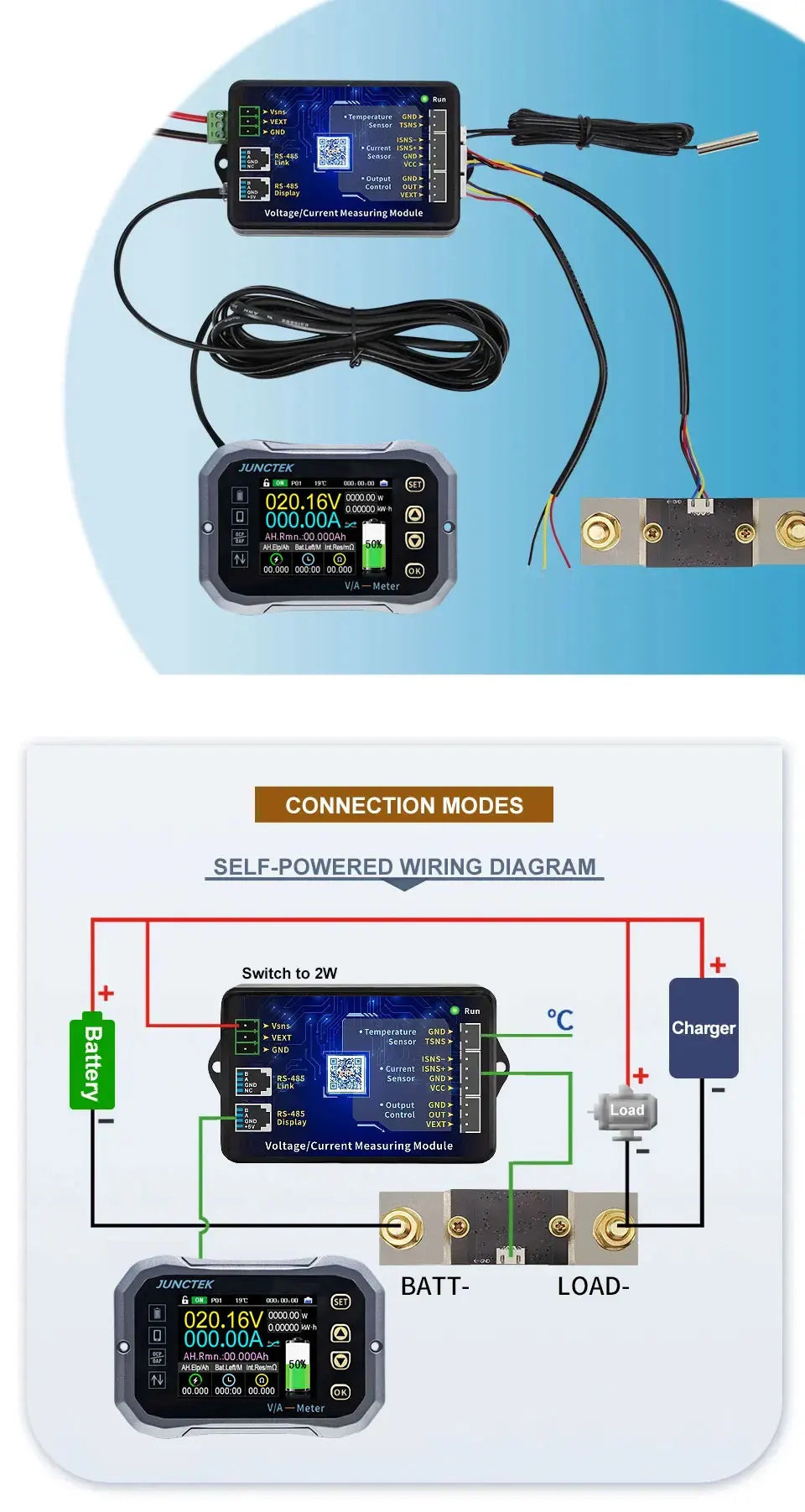 Battery Monitor Bluetooth KG140F DC 0-120V 100A 400A Battery Tester Voltage Current VA Battery Coulomb Meter Capacity Indicator Tuck's Performance