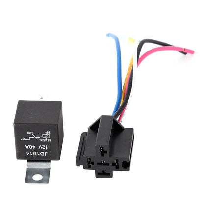Waterproof Automotive Relay 12v 5pin 40a Car Relay With Black Red Copper Terminal Auto Relay With Relay Socket 1pc Tuck's Performance