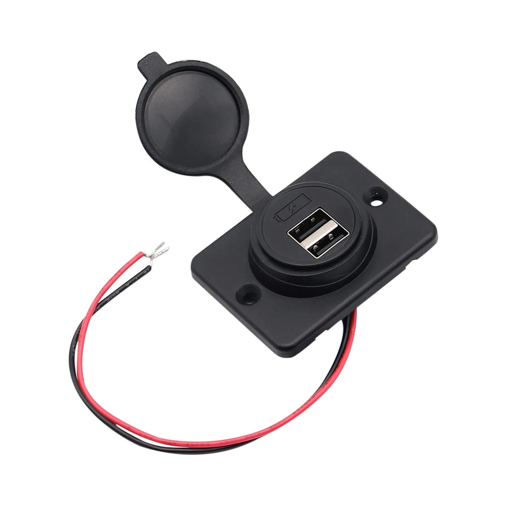 12-24V 4.2A Dual USB Charger Power Socket Adapter Charging Panel Mount for Motorbike Car Boat ATV UTV Camper Caravans Chargers Tuck's Performance
