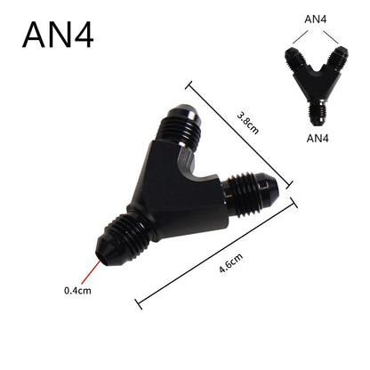 High Quality AN4 AN6 AN8 AN10 Y Adapter Block Male Thread Fuel Hose Fitting Adapters Tee Oil Pipe Joint Universal Aluminium Tuck's Performance