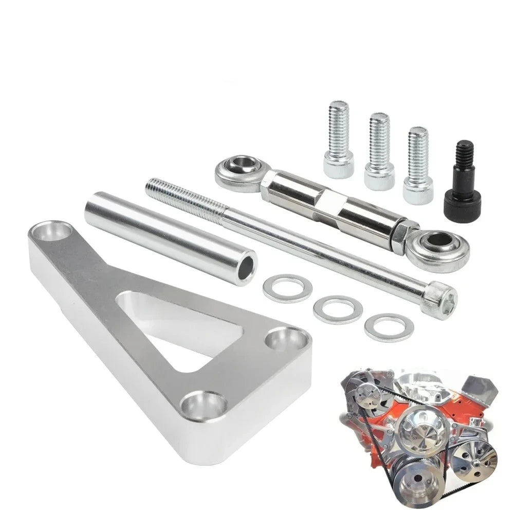 551411 Alternator Bracket Adjustable Kit for Chevrolet Chevy SBC 350 305 327 383 5.0L 5.7L V8 Eight Cylinder Long Water Pump Tuck's Performance