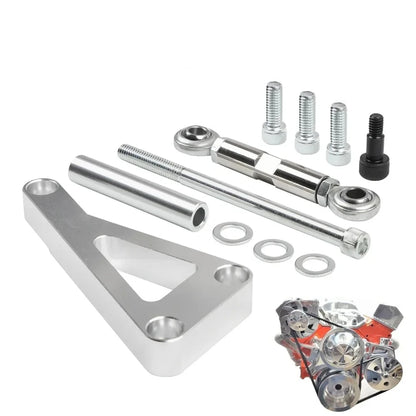 551411 Alternator Bracket Adjustable Kit for Chevrolet Chevy SBC 350 305 327 383 5.0L 5.7L V8 Eight Cylinder Long Water Pump Tuck's Performance