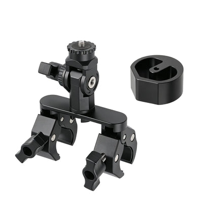 Twin clamp satellite dish mount with pipe adapter
