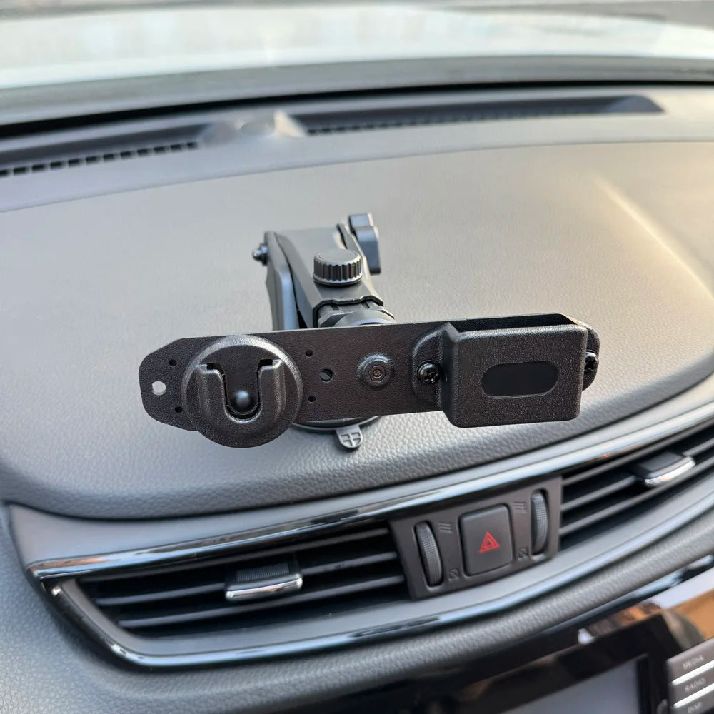 UHF radio and handpiece dash mount on suction base