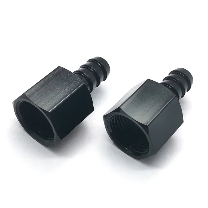 Black Straight Aluminum AN6 AN8 AN10 Female Flare to 3/8 1/2 Barb Push Hose Barb Fitting Adapter Oil Cooler Adapter Tuck's Performance