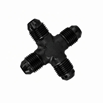AN3/AN4/AN6/AN8/AN10/AN12/AN16 Aluminum Four-Way Cross Torch Adapter Fuel Line Hose AN Connector Red, Blue, Black Tuck's Performance