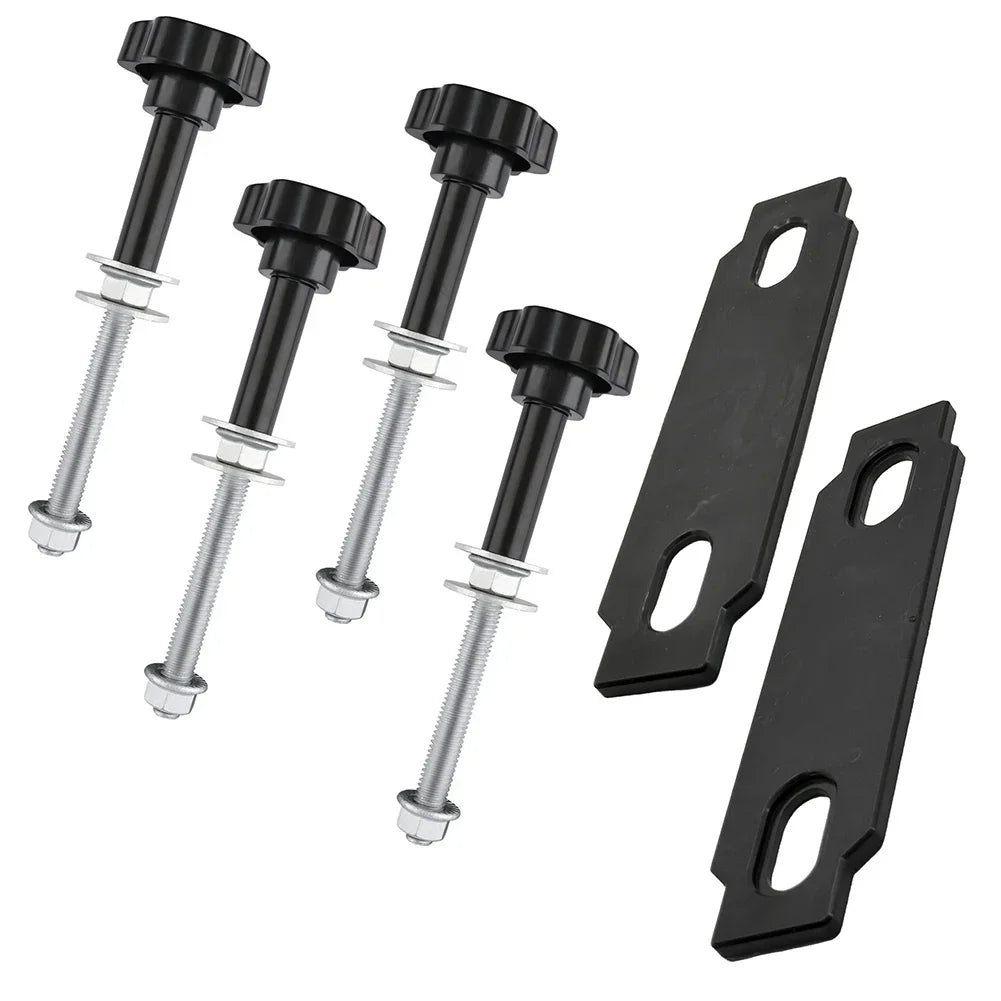4 stainless recovery board mounting pins with lock knobs and 2 base plates