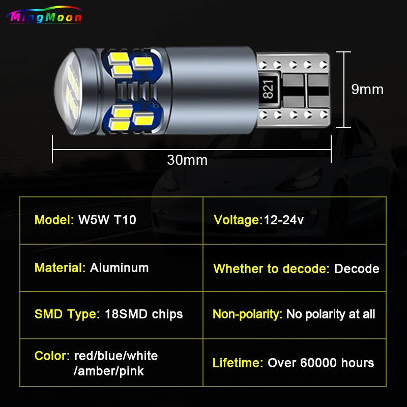 18-SMD T10 LED globe close-up detail