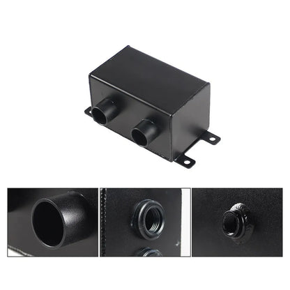 Universal AN10 1.2L Twin Baffle Dual Filter Engine Oil Catch Can Tank with Air Filters Oil Catch Reservoir Tank Can Breather Kit Tuck's Performance