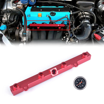 Aluminium K SERIES Heavy FUEL RAIL kit High Flow Injection fuel rail FOR H0NDA K20 K24 RSX CIV1C SI,INTEGRA EP3 with gauge Tuck's Performance