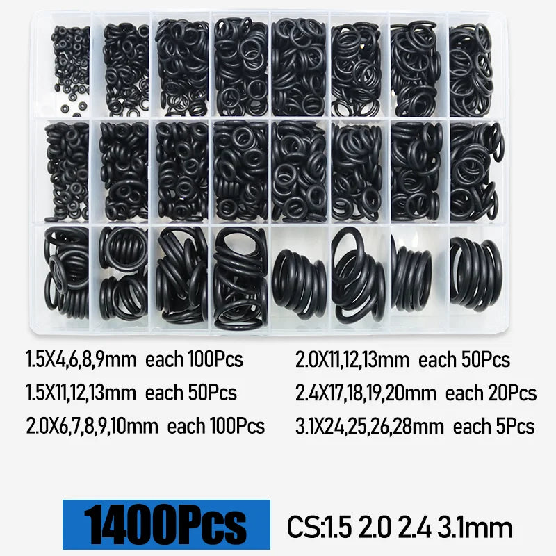 O Ring CS 1.0 1.5 to 4.0mm Sealing Washer Nitrile Rubber O-ring Faucet Plumbing Gaskets Oil Resistant High Temperature Oring Kit Tuck's Performance