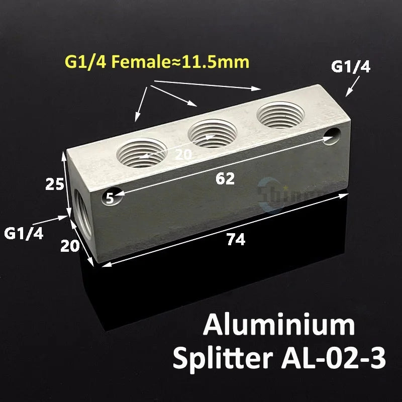 Aluminium Splitter 1/8" 1/2" BSP Internal Thread Port 2 3 4 5 6 7 8 9 10 Way 1/4 Pneumatic Air Manifold Distributor Connector Tuck's Performance