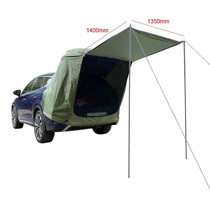Outdoor Car Rear Tent Camping Picnic Car Rear Tent with Canopy Car Rear Extension Tent Sunshine-Proof Rain-Proof Car Rear Tent Tuck's Performance