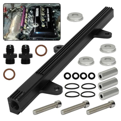New top feed injector billet fuel rail fit for Nissan 240SX S13 SR20 SR20DET Silvia 1989-1994 Black Tuck's Performance