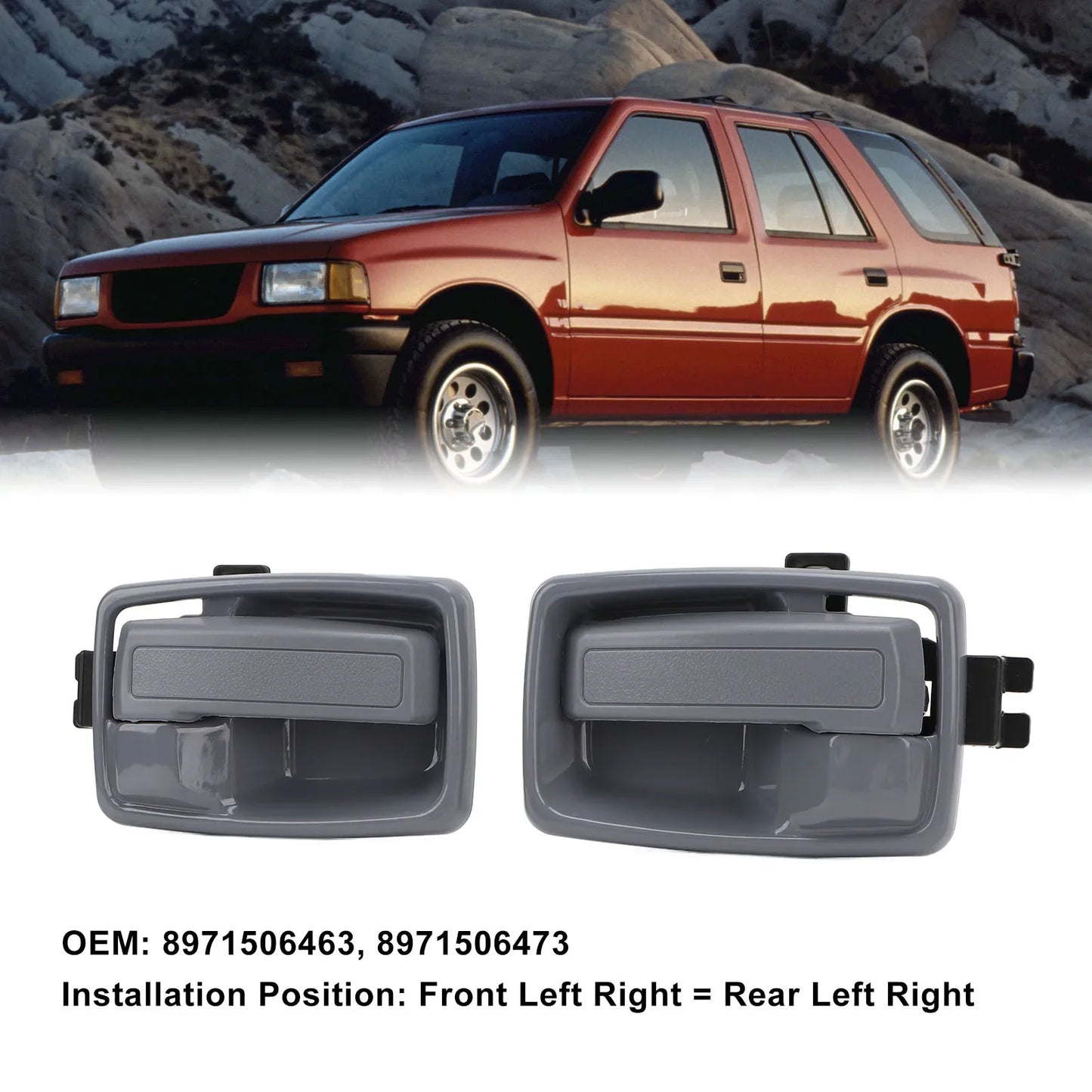 1 Pair Interior Door Handle 8971506463 Left Right Inner Door Handle And Bezel Set Replacement For Isuzu Rodeo 1991‑1997 Tuck's Performance