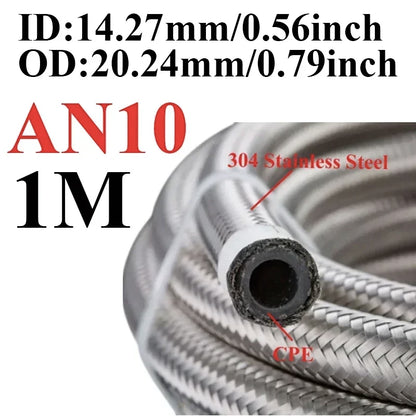 Stainless Braided CPE Fuel & Oil Hose | AN4 to AN12 | 1 to 6 Metre Tucks Performance