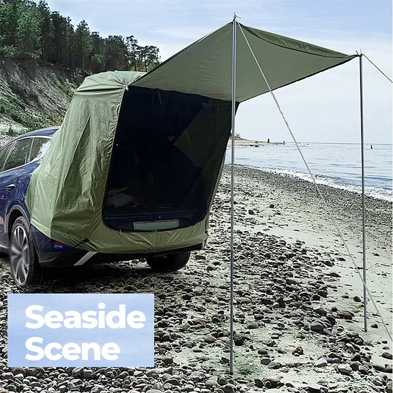 Outdoor Car Rear Tent Camping Picnic Car Rear Tent with Canopy Car Rear Extension Tent Sunshine-Proof Rain-Proof Car Rear Tent Tuck's Performance