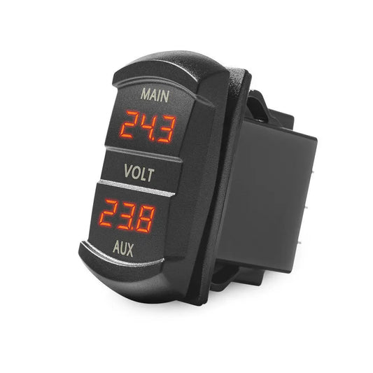 12V/24V Dual Battery Voltmeter Panel with Red LED Display image 1