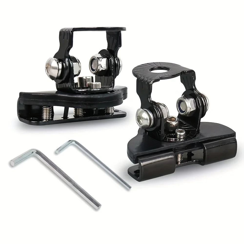 Pair of black bonnet light bracket clamps with hex keys