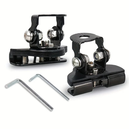 Pair of black bonnet light bracket clamps with hex keys